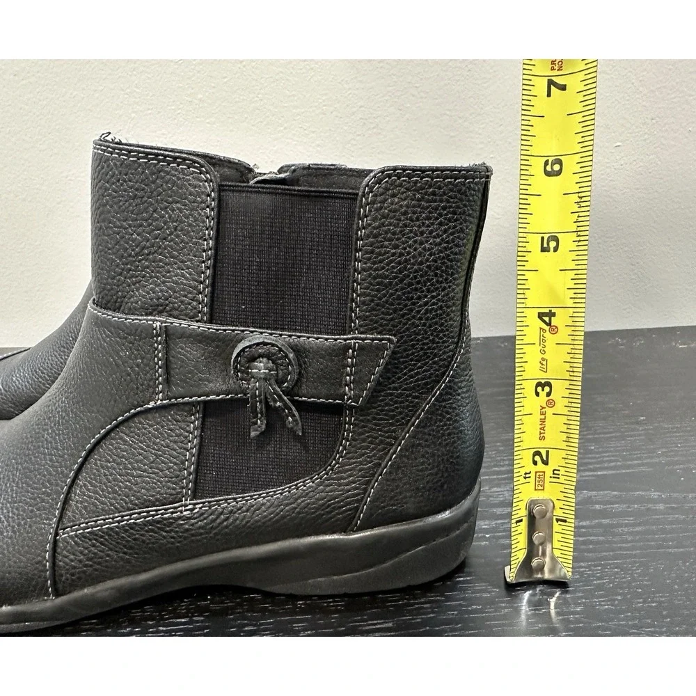 Clarks COLLECTION Soft Cushion WomenS Ankle Black Leather Work Boots 9M